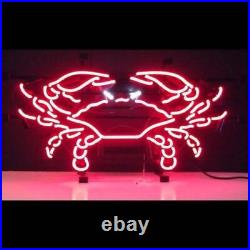 US STOCK 17x14 Crab Seafood Lobster Neon Sign Light Lamp Artwork Decor