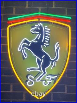 US STOCK 20 Ferrari Prancing Horse Neon Sign Light Lamp HD Vivid Printing